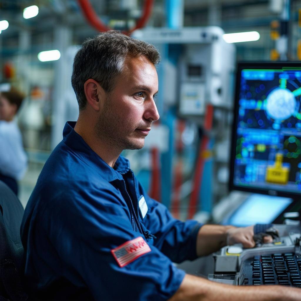 A CNN machine operator in an aerospace facility