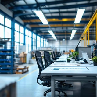 planning and scheduling on a manufacturing facility in an office