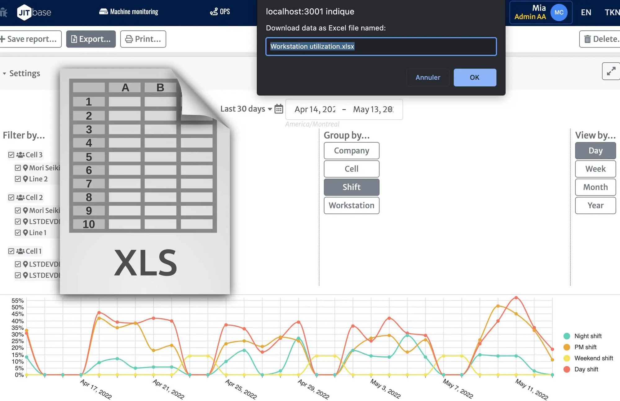 Excel Export functionality in JITbase